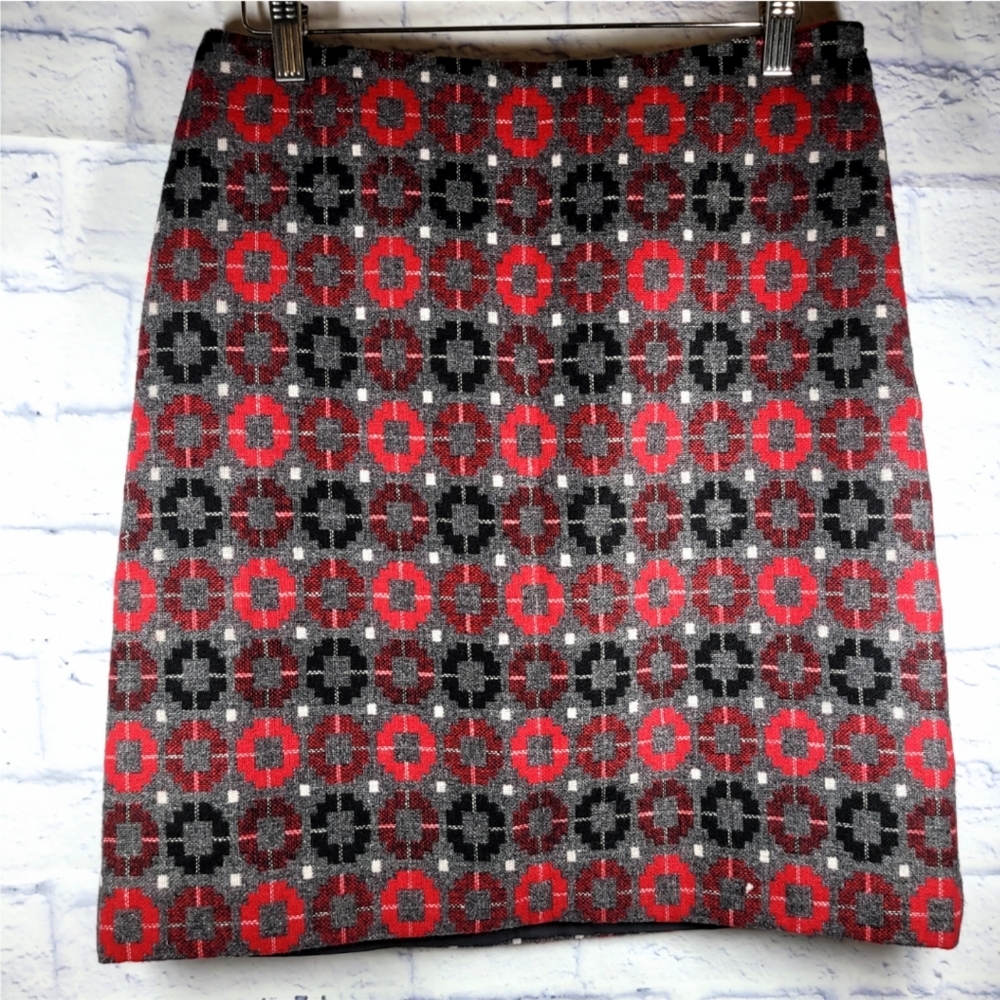 Talbots Womens Wool Blend Mini Skirt Size 4 Multicolor Academia Preppy Geo